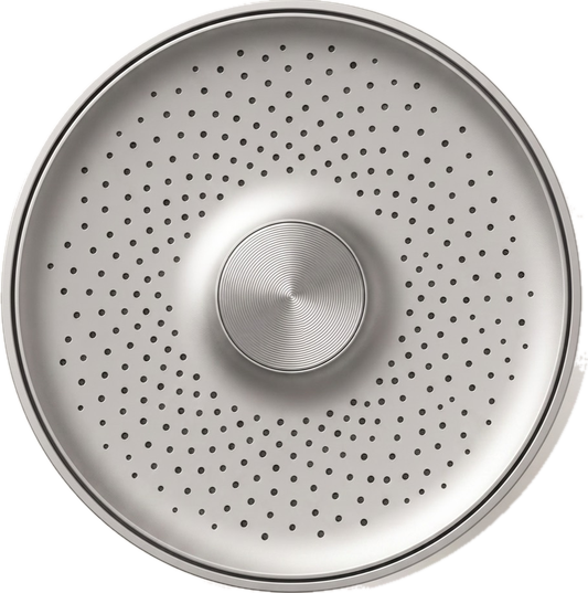 Polished Silver Halo showerhead, face-on